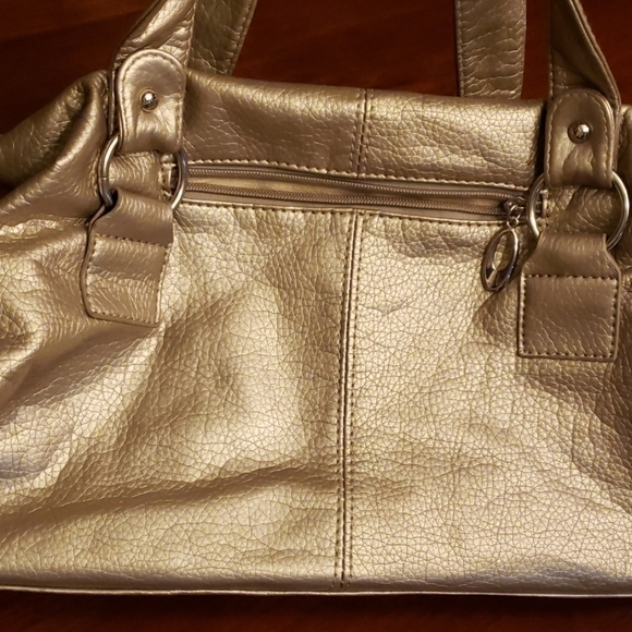 John Romaine Metallic Gold Large Hand Bag EUC - Picture 4 of 8